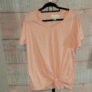 French Laundry Peach Tie-Front Tee